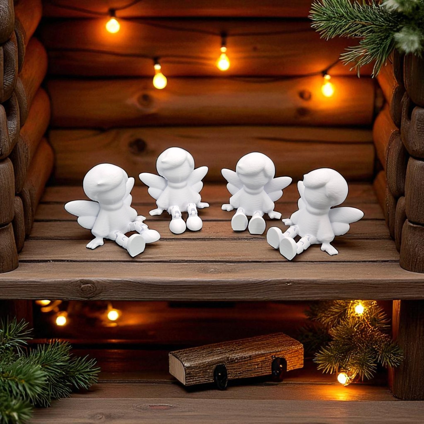 Sitzende Weihnachtsengel