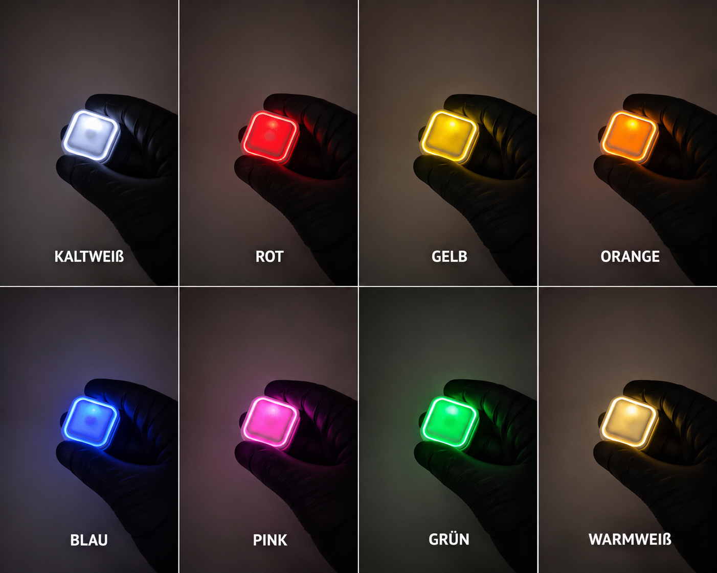 LED Farb-Tastenclicker – 4 Tasten | Individuell konfigurierbar | 3D-gedrucktes Fidget Gadget