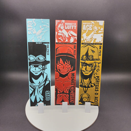 Lesezeichen One Piece – Luffy, Sabo & Ace