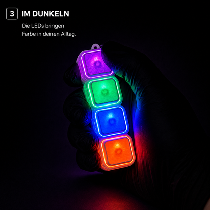 LED Farb-Tastenclicker – 4 Tasten | Individuell konfigurierbar | 3D-gedrucktes Fidget Gadget